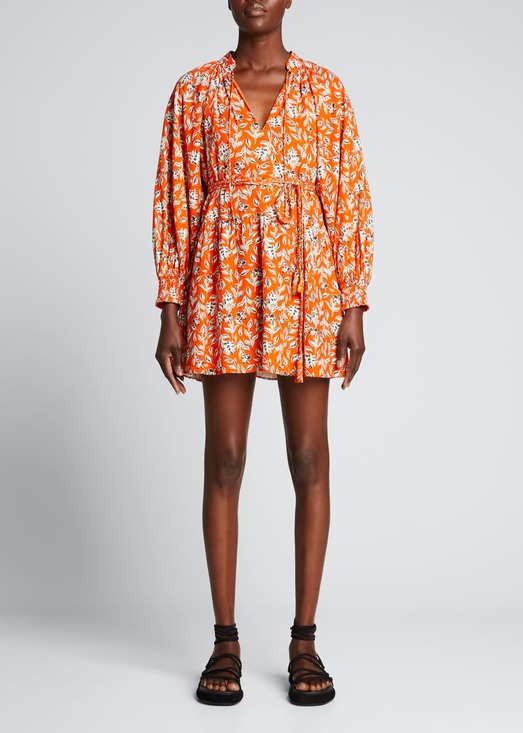 Alice + Olivia Dresses & Skirts - Alice + Olivia Lilian Floral Print Mandarin-Collar Mini Dress w/ Belt Womens 14